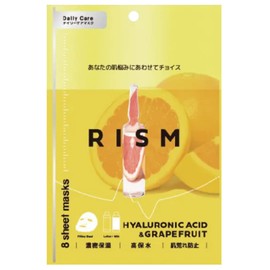 Rhythm Daily Care Mask, Hyaluronic Acid & Grapefruit, Pack of 8