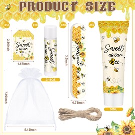 Dansib 50 Set/ 250 Pcs Sweet as Can Bee Baby Shower Favor Game Prize Party Gifts Bulk Hand Cream Lip Balm Nail File Gift Set Girl Boy Bee Baby Shower Gender Reveal Decoration Souvenir for Guest
