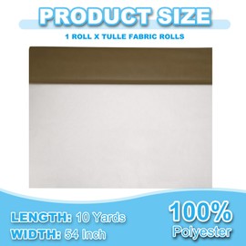 PATIKIL Tulle Fabric Rolls, 54 Inch by 10 Yards Fabric Spool Tulle Ribbon Netting Bolt for DIY Crafts Wedding Party Decorations, Tutu Skirts, Table Skirt, Gift Wrapping, Brown