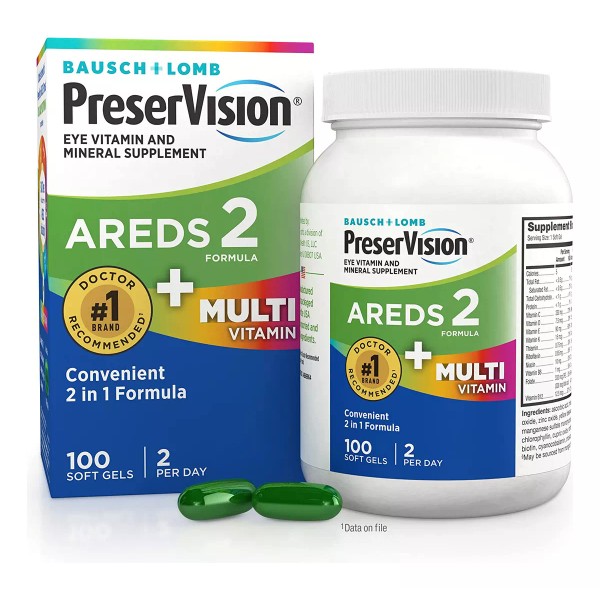 Bausch + Lomb 100gels Multivitaminas Minerales Preservision Areds-2 / Ojos