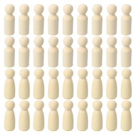 PATIKIL 2.56" Height Wooden Pegs Dolls, 36Pcs Wood Pegs People Dolls Unfinished Bodies Natural Wood Figures for Painting DIY Crafts Arts Graffiti