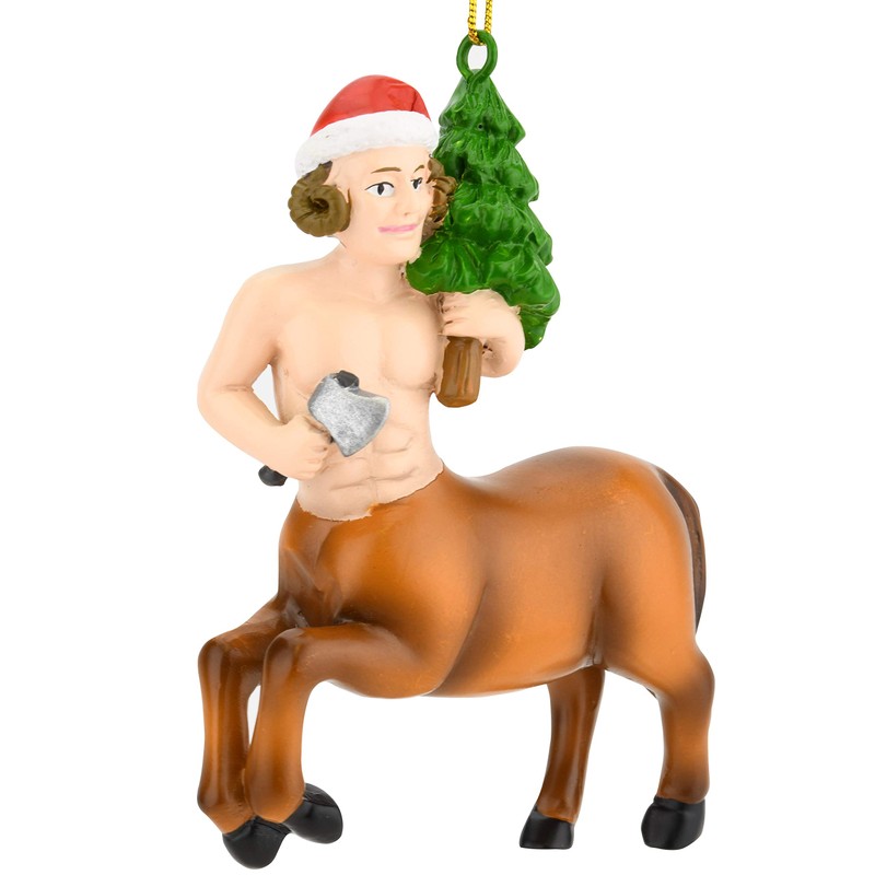Tree Buddees Centaur with a Christmas Tree and Axe Ornament