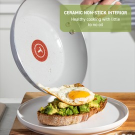 T-Fal Refresh Ceramic Frying Pans Nonstick 12 Inch Skillet, Oven Safe to 350°F, Cookware with Stay-Cool Handle, Moon Grey