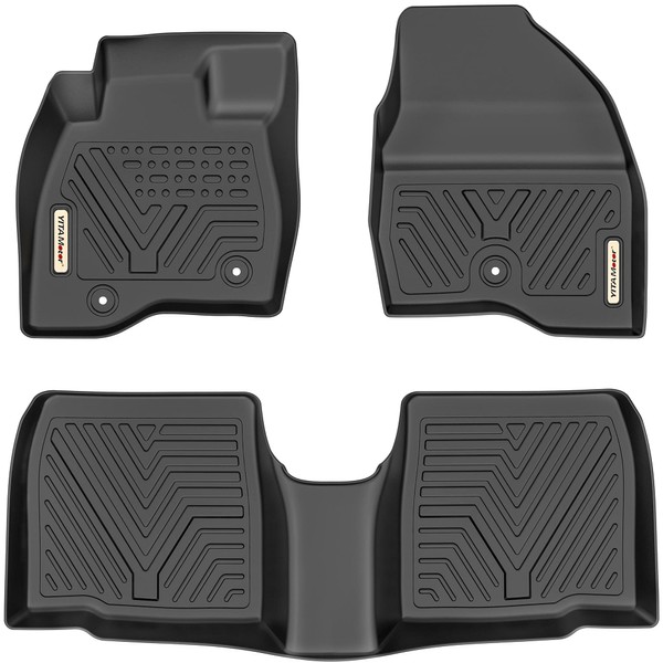 YITAMOTOR Floor Mats Compatible with 2015-2019 Ford Explorer Without 2nd Row Center Console, Custom Fit Floor Liners 1st & 2nd Row All- Weather Protection, Black