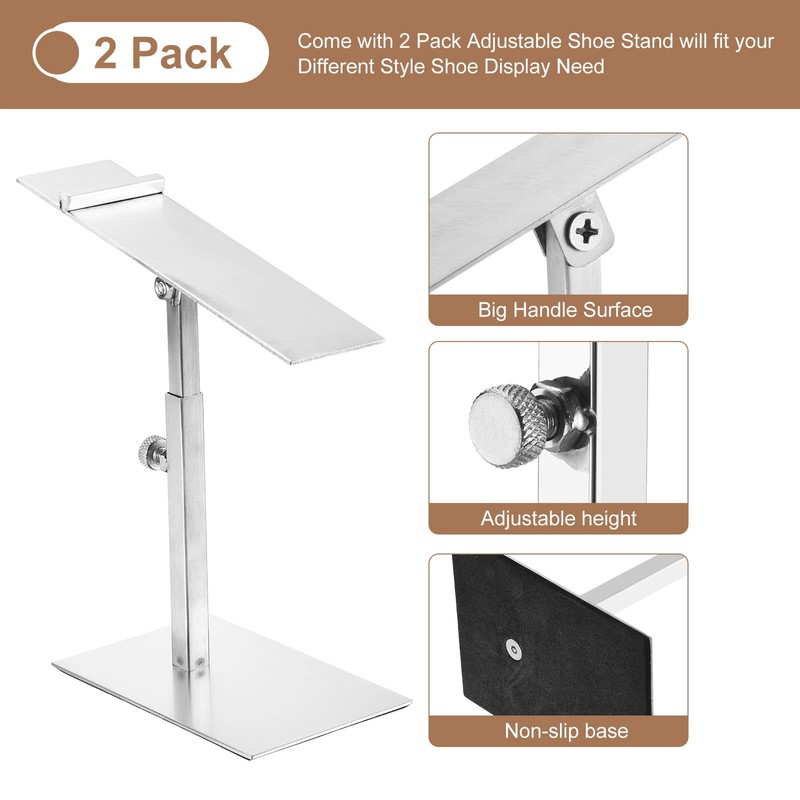 sourcing map Shoe Display Stand 2 Pack Adjustable Height High