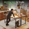 Huuger Computer Desk, 55 Inch Home Office Desk, Gaming Writing