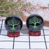 KYEYGWO Natural Black Obsidian Crystal Ball with Wooden Stand Tree