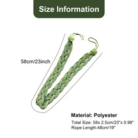 Curtain Tie Backs Rope - ShiningUU 4 Pack 23 Inch Curtain Tie Backs & Hooks for Curtains | Decorative Rope Tiebacks with Clips | Emerald Green Window Holdbacks | Window Tassels and Clips