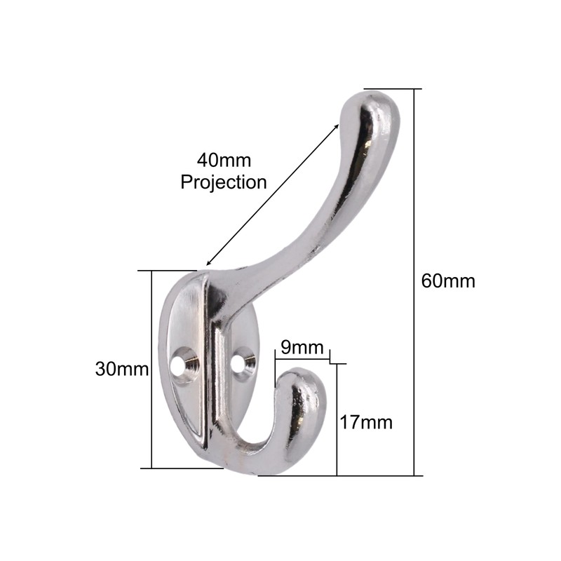 EAI Hat Coat & Robe Hook - Polished Chrome -