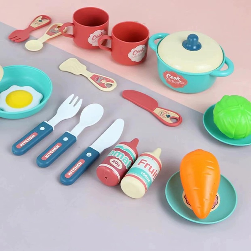 Pretend Play Kitchen, Compact, Includes Cooking Utensils, For Girls, Kitchen,