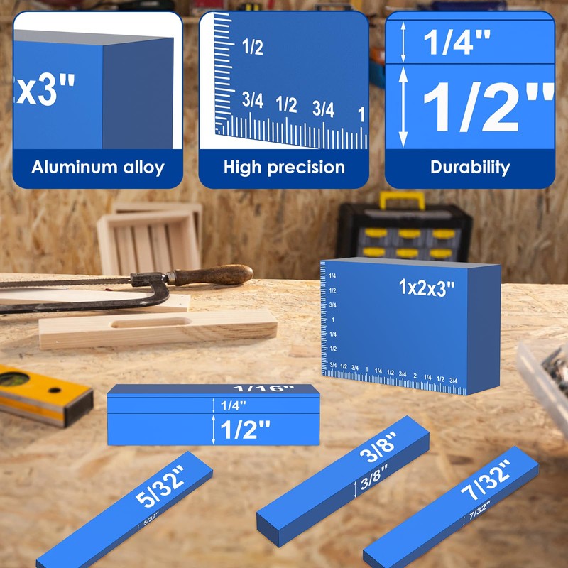 15Pcs Setup Blocks Height Gauge Set, Metric 4in High Precision