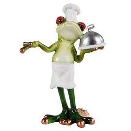 ICE ARMOR 6" H Frog Chef Statue Funny Animal Decoration Figurine Office Desk/Home/Living Room/Table Decor, Perfect House Warming Gifts for New Home