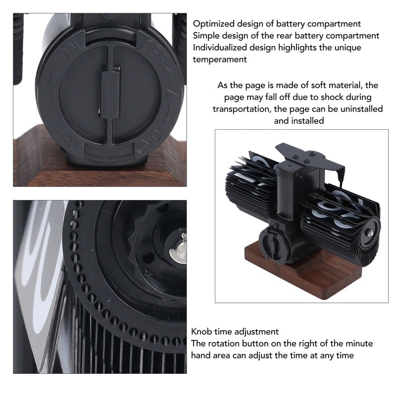 Bewinner Flip Desk Clock, Retro Vintage Design, Automatic Flip Desk