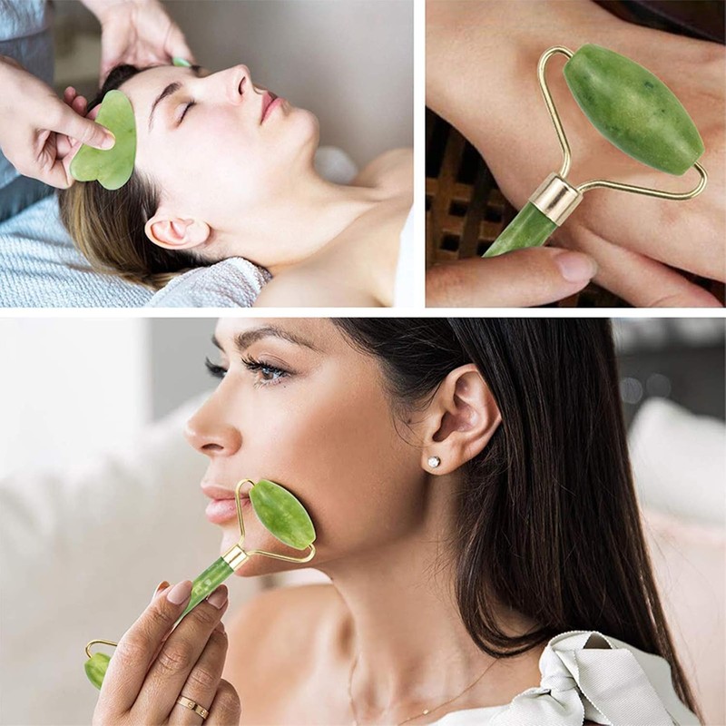 Set de Masaje Facial 5 en 1, Rodillo de Hielo,