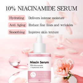 10% Niacinamide Serum for Face - Face Serum for Women Anti Aging - Hydrating S erum with Hyaluronic Acid - Facial Se rum for Aging Skin - Deeply Moisturize, Soothe and Smooth Skin (100ml)