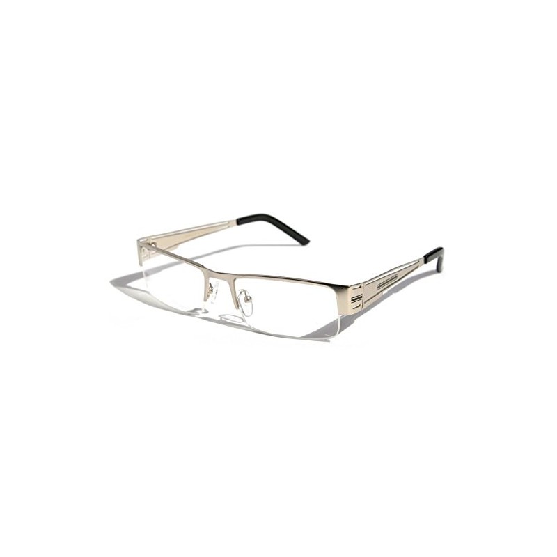Men Rectangular Half Rimless Metal Reader Reading Glasses Sophisticate look