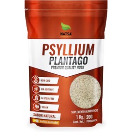 NATSA Psyllium Plantago Polvo 1 kg 200 Porciones 5 g por Toma