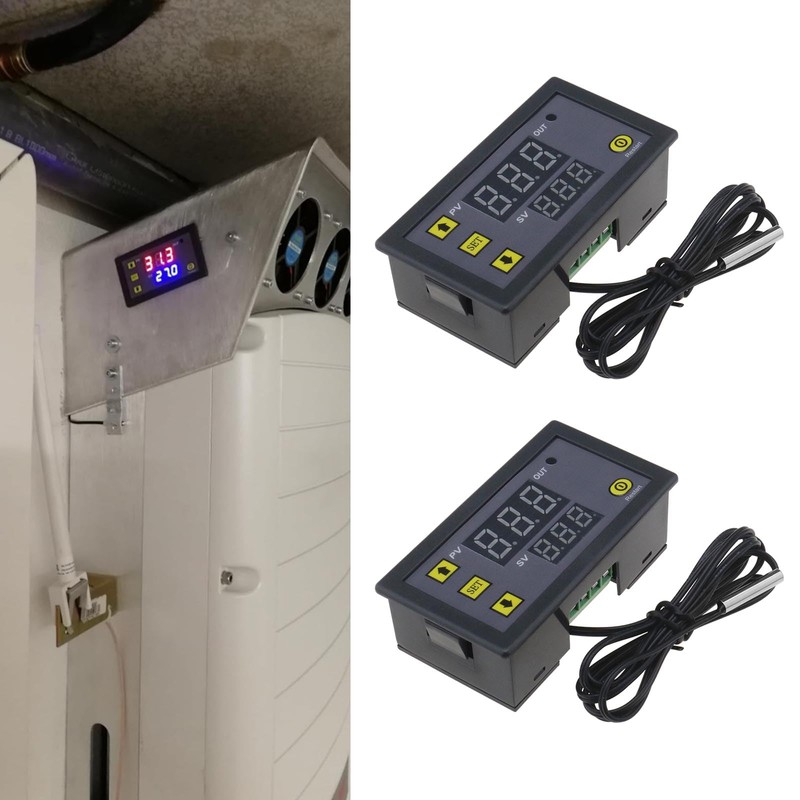 VGOL Pack of 2pcs W3230 LCD Digital Thermostat DC 12V