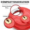 Unity Red Keyed Padlock 2 3/4'' (70mm), Stainless Steel Disc