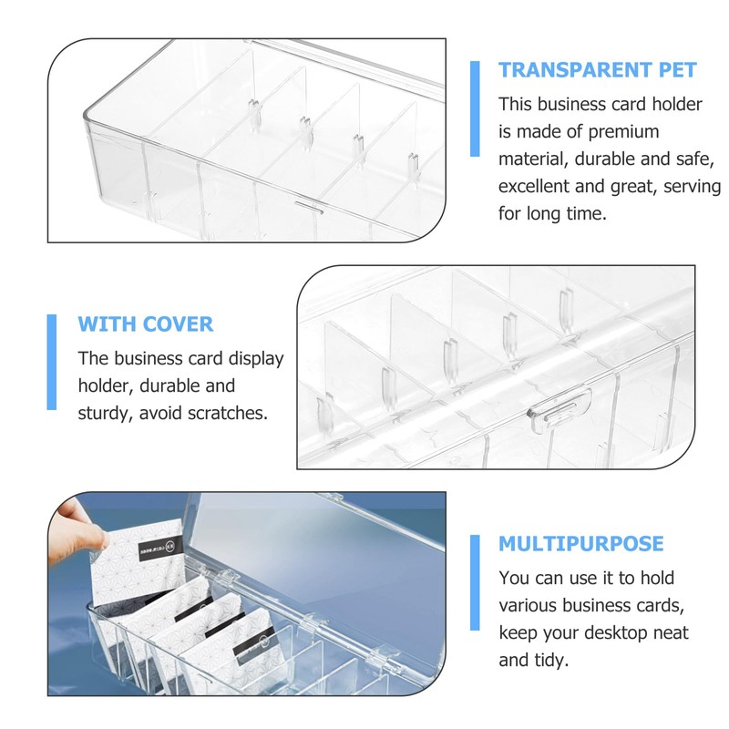 Cabilock Business Card Display Case Card Storage Box Organizer with