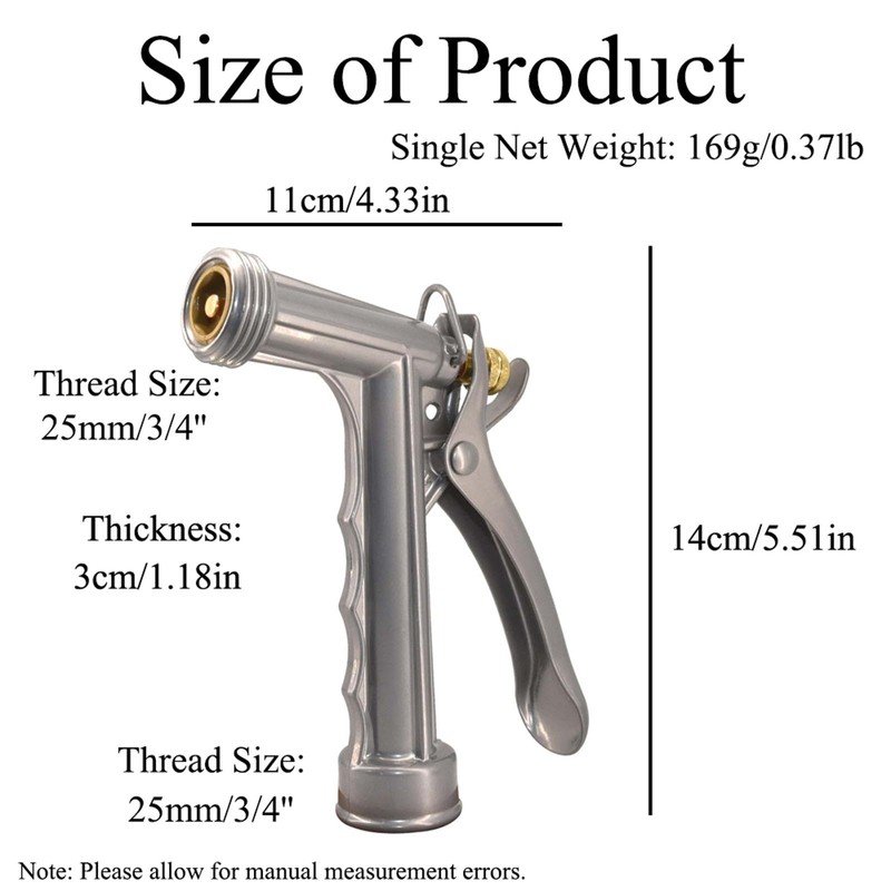 Supertool 4Pcs Metal Hose Nozzle 5.5in Pistol Grip Nozzle with