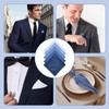 5 Pcs Cotton Blue Pocket Squares for Men, 15" Soft