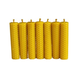 Mini velas de miel delgadas, velas de miel para regalos, mini velas de miel de la prosperidad. Vela de cera de abeja ecológica. 10cm de alto x 2cm de ancho. (10 pzas)