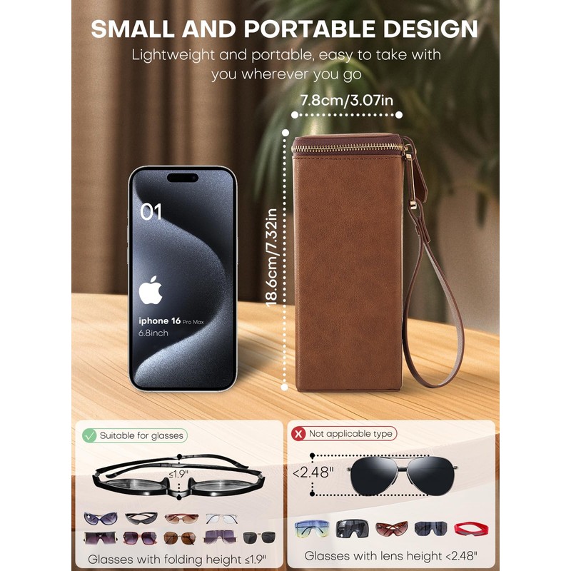 cloudever Sunglasses Travel Case Organizer Hangable for Men Women, Eyeglasses