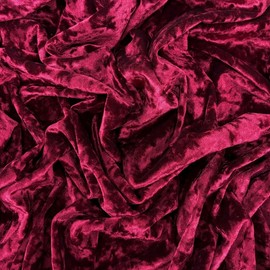 Ice Fabrics Stretch Crushed Velvet Fabric by The Yard - 60/62" Wide Soft Velvety Fabric for Sewing Apparel, Upholstery, Curtains & Decor - 250 GSM - 20% Vertical Stretch - Burgundy - 1 Yard