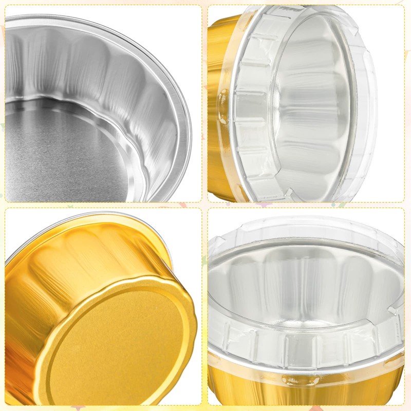 Tessco for you 100 Pcs Disposable Ramekins with Lids 8