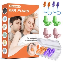 Ear Plugs for Sleeping Noise Cancelling,Reusable Earplugs for Sleeping, Concert, Snoring, Travel, Comfortable Type,33dB Highest NRR 8 Pairs 4 Colors6