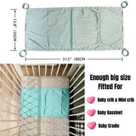 AKISS Satin Crib Sheet Pillow Cover Silk Bassinet Cradle Slip Reversible Use for Baby Girls Boys (Tiffany Blue & Light Grey)