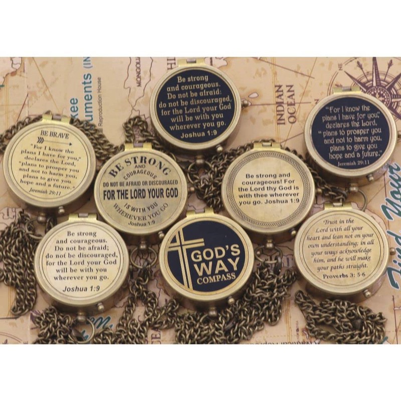 Roorkee Instruments India Compass with Scripture Proverbs 3: 5-6 is