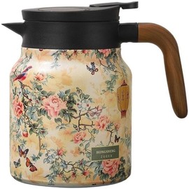 Thermal Tea Pot, Teapot with Infuser, Thermal Flask,Stainless Steel Water Jug, Teapot with Infuser for Hot Tea and Cold Drinks, 800ml Pink