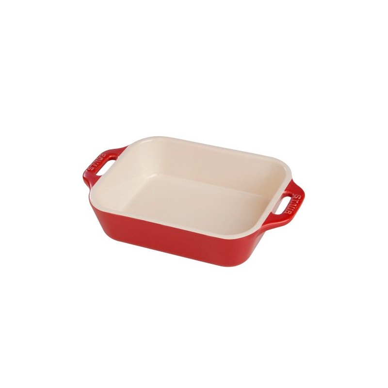 Staub Ceramic Rectangular Gratin Dish, Cherry, 10.5" x 7.5"