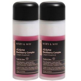 Mary&May Vegan Blackberry Complex Cream Essence Duo- Intense Hydrating & Soothing Face Essence - Fragrance-Free, Hypoallergenic, Deep Moisture, Boost Elasticity, Korean Skincare, 9.46 fl.oz.