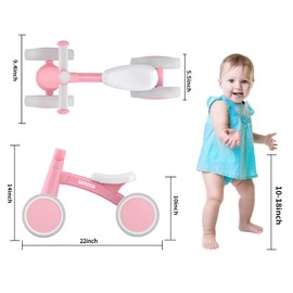 SEREED Baby Balance Bike for 1 Year Old Boys Girls 12-24 Month Toddler Balance Bike, 4 Wheels Toddler First Bike, First Birthday Gifts