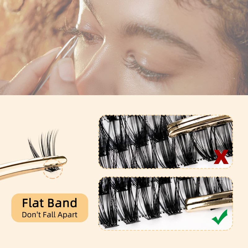 QUEWEL Lash Clusters 240Pcs Individual Lashes 40D+50D D Curl 8-14mm
