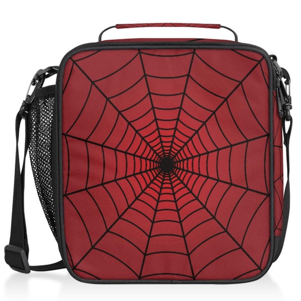 TropicalLife Red Spider Web Kids Lunch Boxes, Insulated Lunch Bag