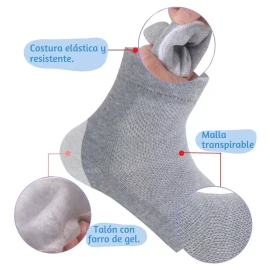 Universo en Linea Calcetines Taloneras Sin Dedos Gel Hidratante Pies 3 Pares F