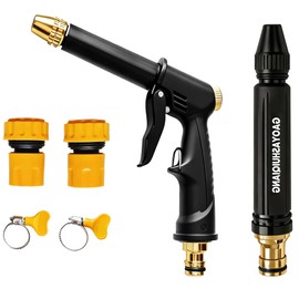 High Pressure Hose Nozzle Kit Fits US Garden Hoses with 4 Spray Modes