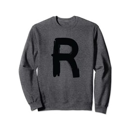 Creative Bold Black Letter R - Design - Alphabet - Marker Sweatshirt