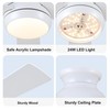 putroad 42 Inch Ceiling Fans with Lights and Remote, White