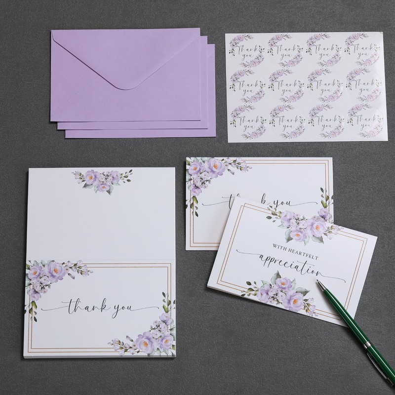Funeral Thank You Cards with Envelopes Messages Inside and Matching