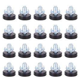 BeiLan Adjustable Furniture Leveling Feet, Adjustable Leg Levelers for Cabinets Sofa Tables Chairs Raiser, Heavy Duty Height Adjuster Furniture Leveler Foot with T- Nut Kit, M6 Black (20 Pack)