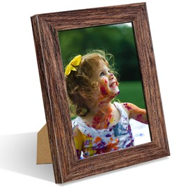 Nacial 4 Pack Brown Photo Frame 6 x 4, Home Décor 6x4 Picture Frame For Pictures/Photos/Posters, 6x4 Photo Frames with Freestanding Bracket and Mounted Hook