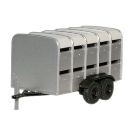Oxford Diecast 76FARM001 Livestock Trailer Grey