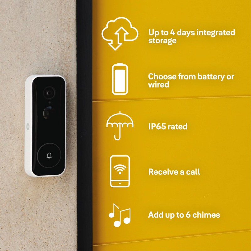 Yale - Smart Video Doorbell [NO SUBSCRIPTION REQUIRED] Full HD