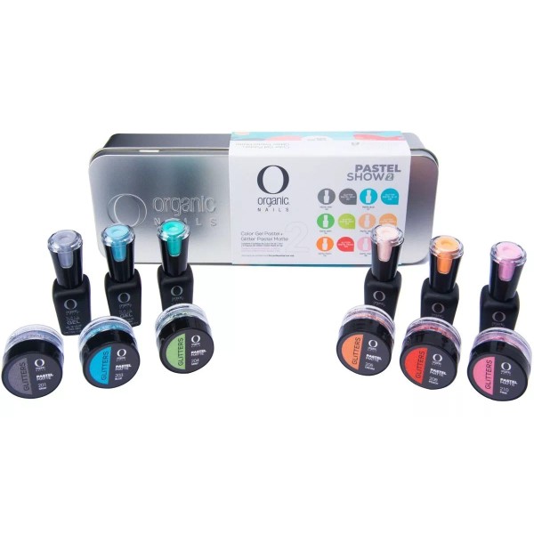 Organic Nails Coleccion Pastel Show 2 Color Gel Y Glitter Organic Nails