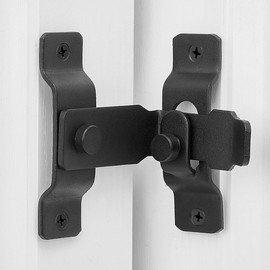 Wocoe Matte Black 90° Sliding Door Latch, Premium Stainless Steel Security Lock, Versatile Right Angle Door Buckle, Sliding Door Antique Lock Gate Latch Wine Cabinet Closet Door Latch